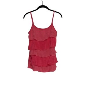 NEW YORK & COMPANY pink tiered adjustable strap top size XS